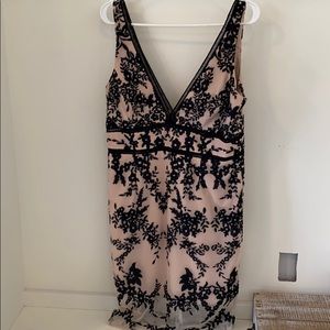 Black and nude embroidered dress